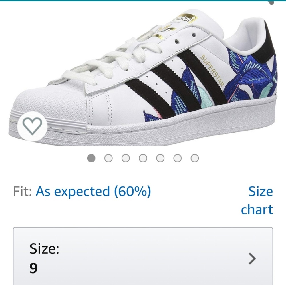 Adidas womens superstar sneaker floral print
